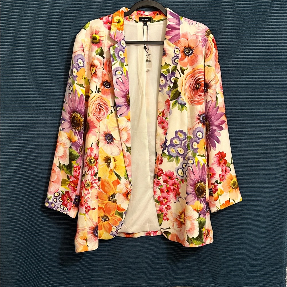 Express Multicolor Floral Blazer